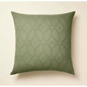 26"x26" Trellis Pattern Euro Bed Pillow Sage Green - Hearth & Hand with Magnolia